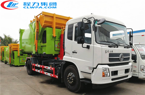 國五東風(fēng)天錦車(chē)廂可卸式垃圾車(chē)