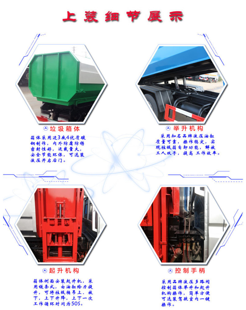 掛桶垃圾車(chē)上裝細節展示