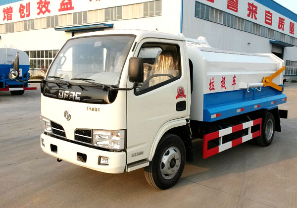 東風(fēng)銳鈴5方側裝掛桶式垃圾車(chē)