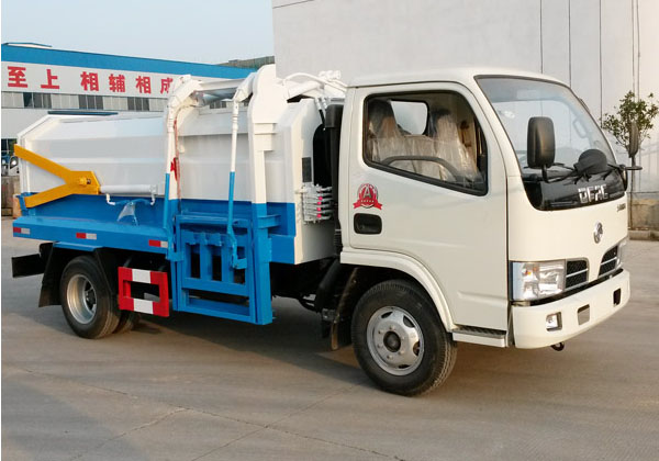 東風(fēng)銳鈴5方側裝掛桶式垃圾車(chē)
